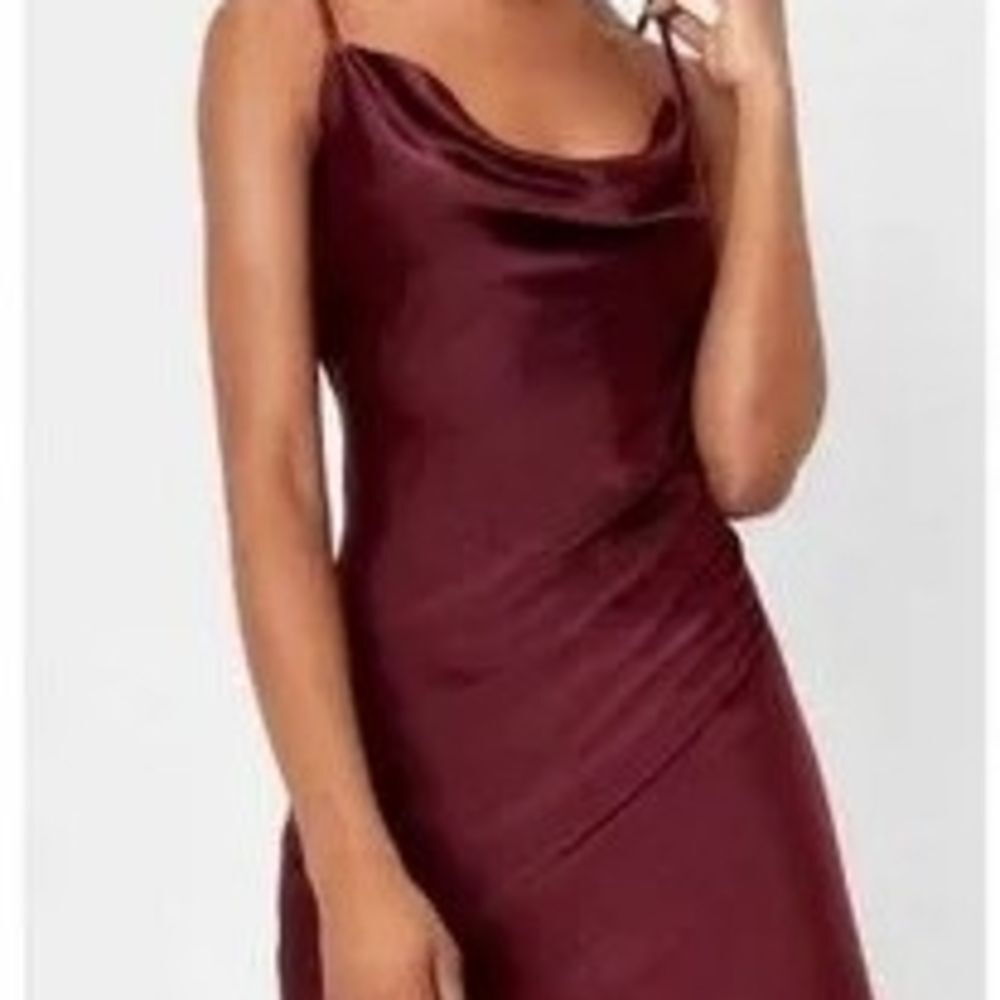Nasty Gal Collection Burgundy Cowl Midi Dress Sz 16
